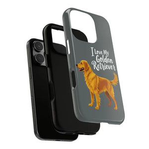 Gray Phone Case With Golden Retriever Design For iPhone 16 Pro - Ocean State Styles