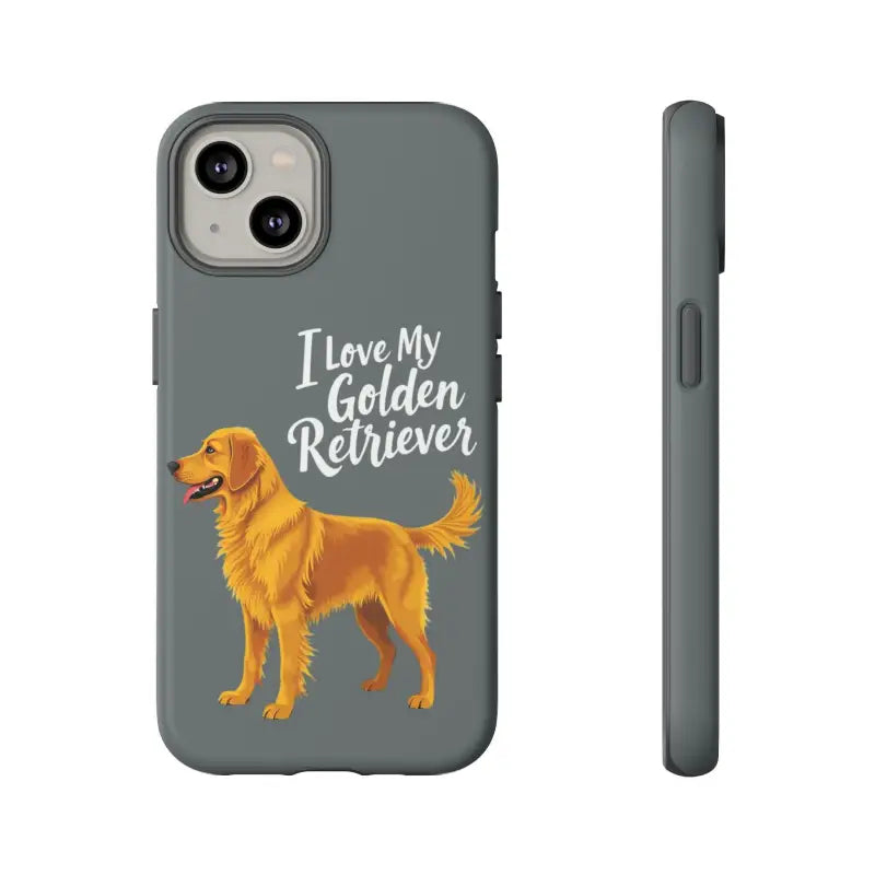 Gray Phone Case With Golden Retriever Design For iPhone 16 Pro - Ocean State Styles