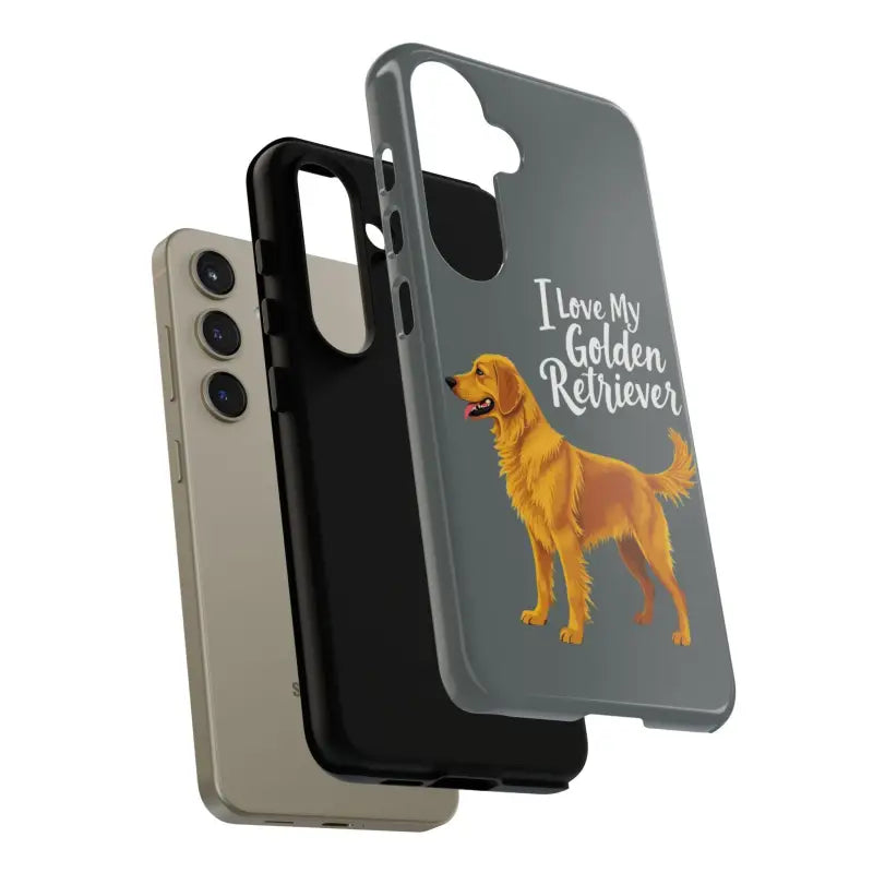 Gray Phone Case With Golden Retriever Design For iPhone 16 Pro - Ocean State Styles