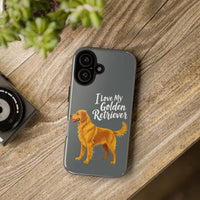 Gray Phone Case With Golden Retriever Design For iPhone 16 Pro - Ocean State Styles
