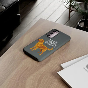 Gray Phone Case With Golden Retriever Design For iPhone 16 Pro - Ocean State Styles