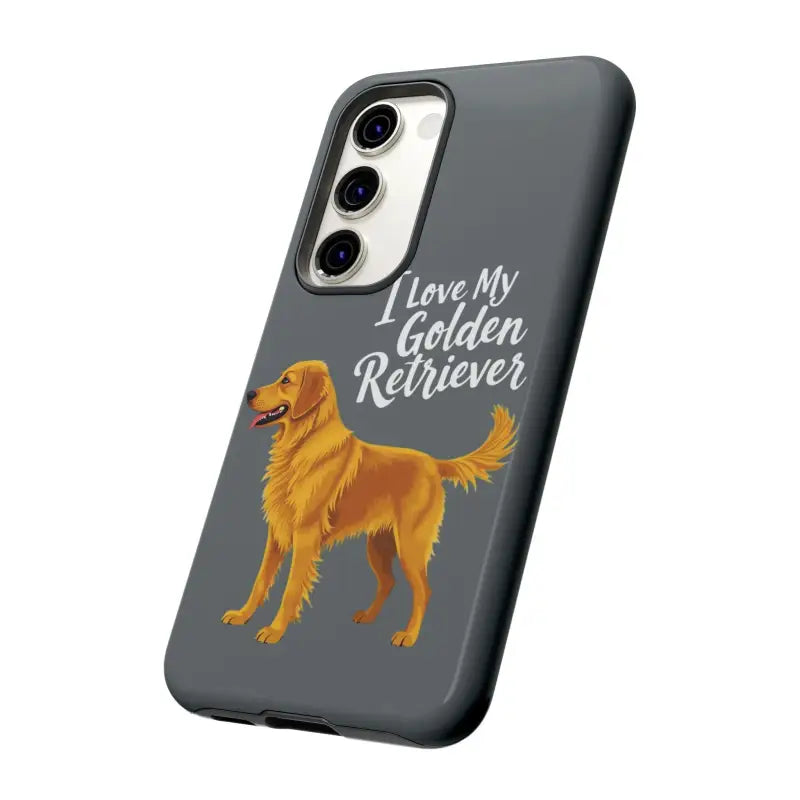 Gray Phone Case With Golden Retriever Design For iPhone 16 Pro - Ocean State Styles