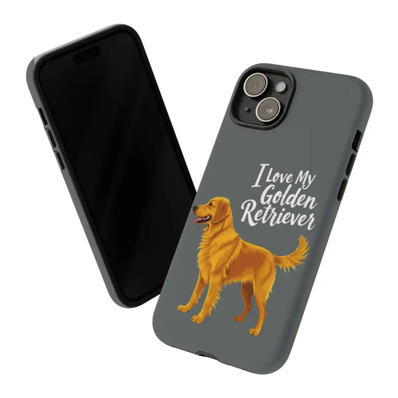Gray Phone Case With Golden Retriever Design For iPhone 16 Pro - Ocean State Styles
