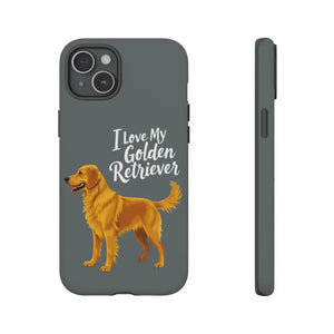 Gray Phone Case With Golden Retriever Design For iPhone 16 Pro - Ocean State Styles