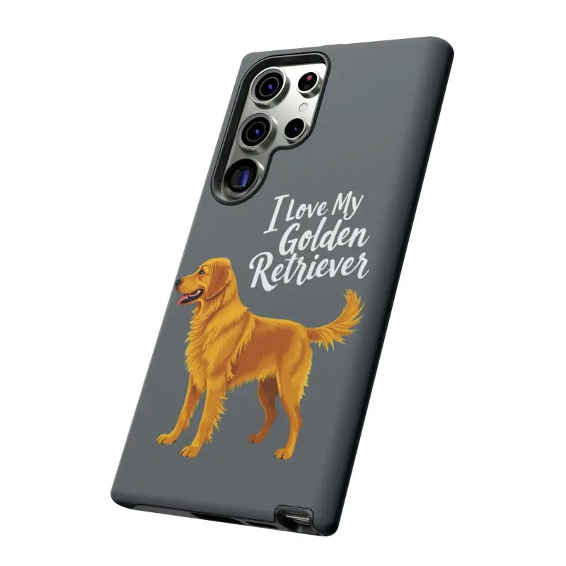 Gray Phone Case With Golden Retriever Design For iPhone 16 Pro - Ocean State Styles