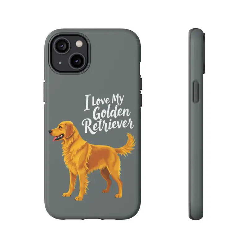 Gray Phone Case With Golden Retriever Design For iPhone 16 Pro - Ocean State Styles