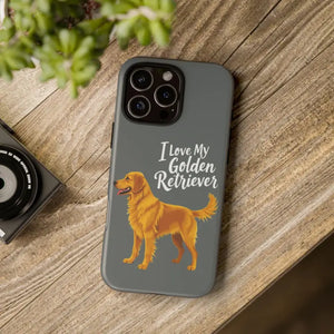 Gray Phone Case With Golden Retriever Design For iPhone 16 Pro - Ocean State Styles