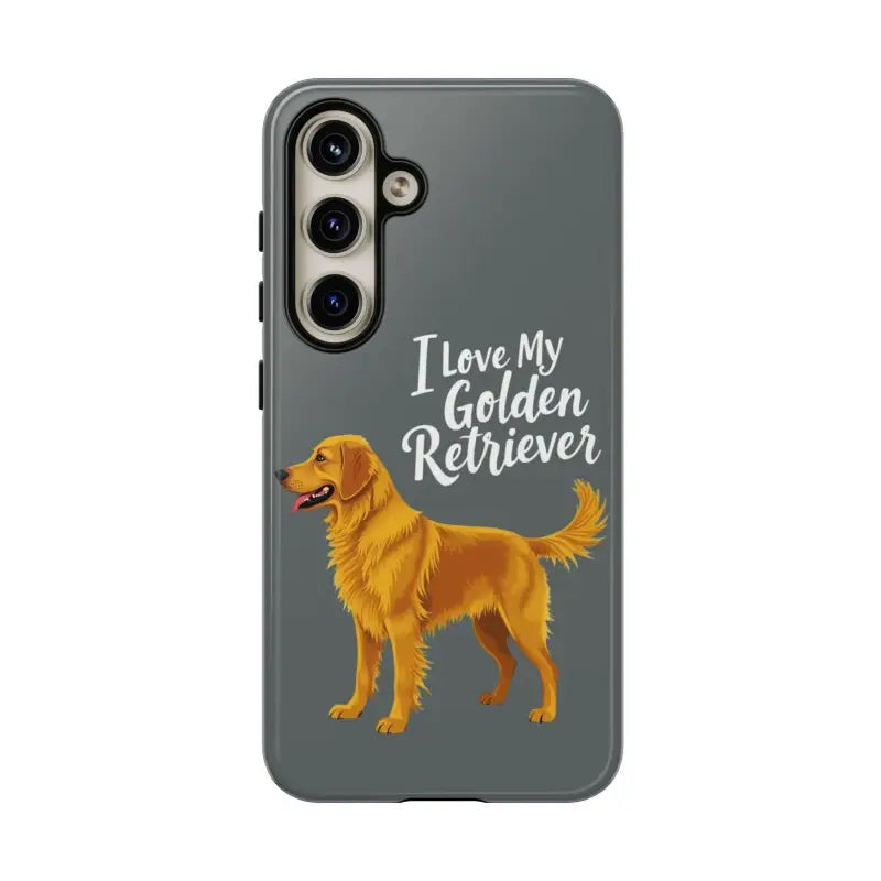 Gray Phone Case With Golden Retriever Design For iPhone 16 Pro - Ocean State Styles