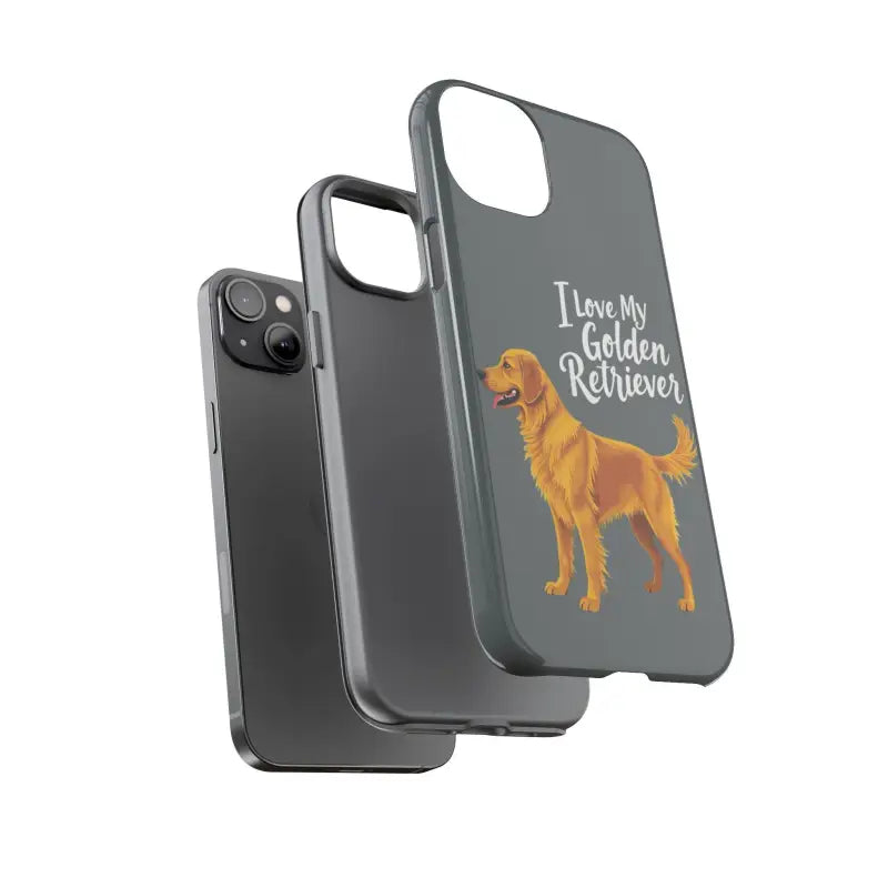 Gray Phone Case With Golden Retriever Design For iPhone 16 Pro - Ocean State Styles