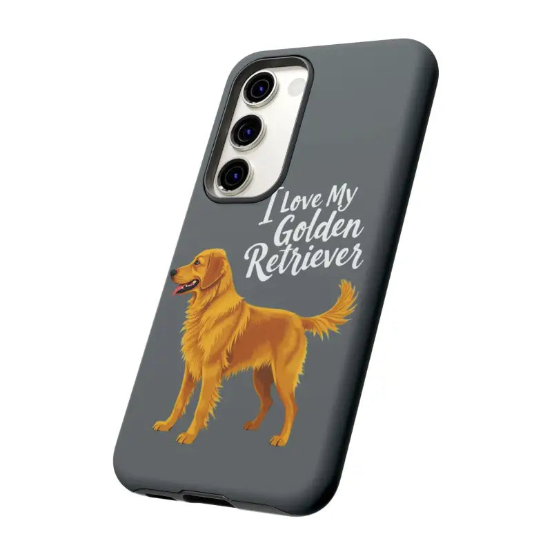 Gray Phone Case With Golden Retriever Design For iPhone 16 Pro - Ocean State Styles