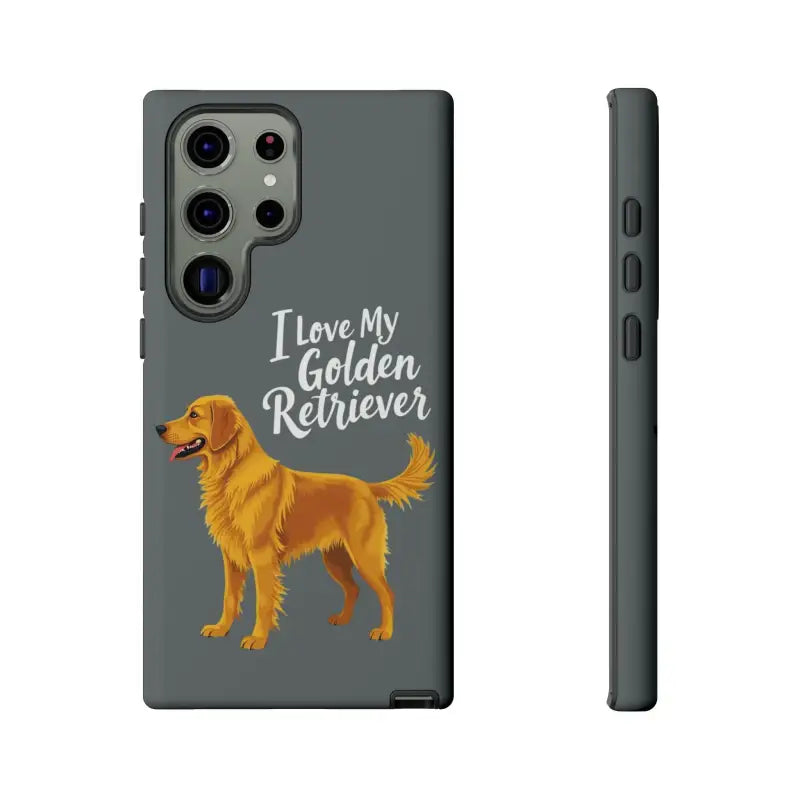 Gray Phone Case With Golden Retriever Design For iPhone 16 Pro - Ocean State Styles