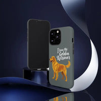 Gray Phone Case With Golden Retriever Design For iPhone 16 Pro - Ocean State Styles
