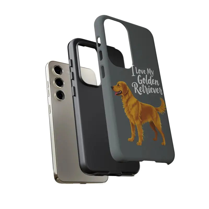 Gray Phone Case With Golden Retriever Design For iPhone 16 Pro - Ocean State Styles