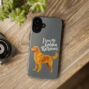 Gray Phone Case With Golden Retriever Design For iPhone 16 Pro - Ocean State Styles