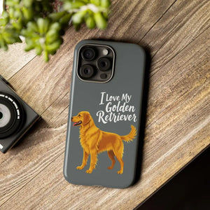 Gray Phone Case With Golden Retriever Design For iPhone 16 Pro - Ocean State Styles