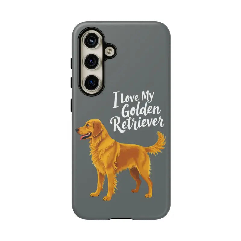 Gray Phone Case With Golden Retriever Design For iPhone 16 Pro - Ocean State Styles