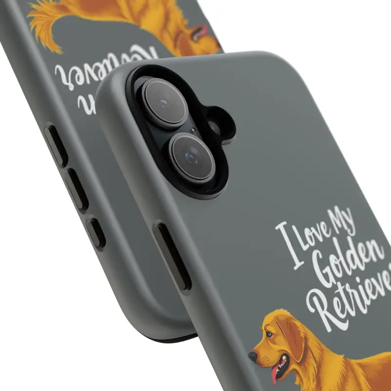 Gray Phone Case With Golden Retriever Design For iPhone 16 Pro - Ocean State Styles