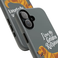Gray Phone Case With Golden Retriever Design For iPhone 16 Pro - Ocean State Styles