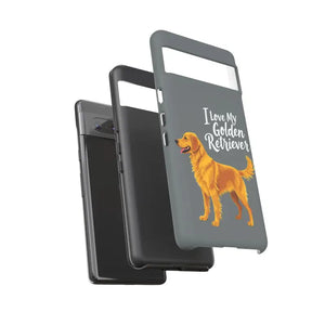 Gray Phone Case With Golden Retriever Design For iPhone 16 Pro - Ocean State Styles