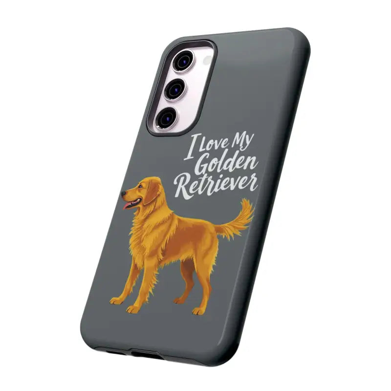 Gray Phone Case With Golden Retriever Design For iPhone 16 Pro - Ocean State Styles