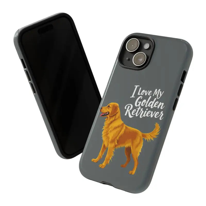 Gray Phone Case With Golden Retriever Design For iPhone 16 Pro - Ocean State Styles