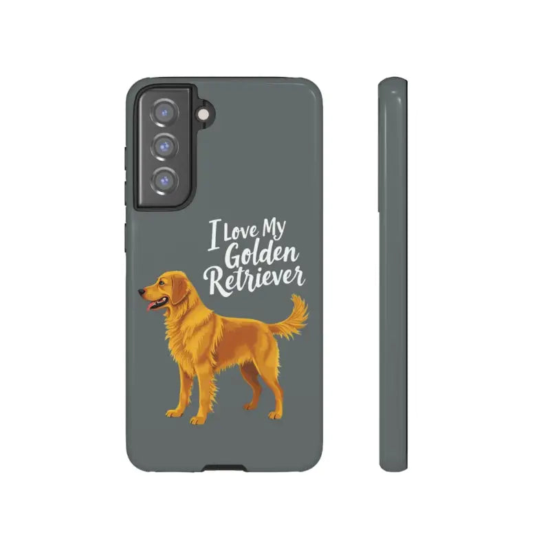 Gray Phone Case With Golden Retriever Design For iPhone 16 Pro - Ocean State Styles