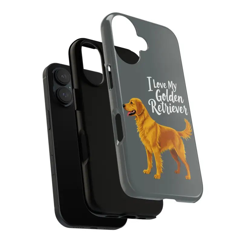 Gray Phone Case With Golden Retriever Design For iPhone 16 Pro - Ocean State Styles