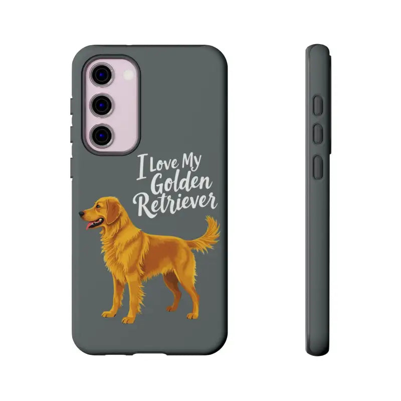 Gray Phone Case With Golden Retriever Design For iPhone 16 Pro - Ocean State Styles