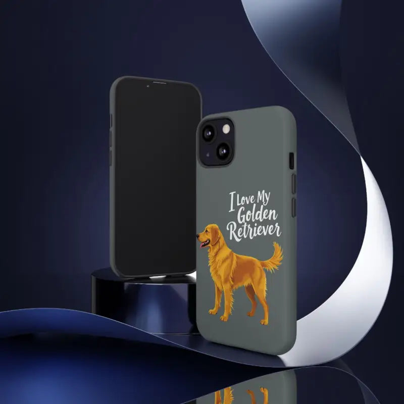 Gray Phone Case With Golden Retriever Design For iPhone 16 Pro - Ocean State Styles
