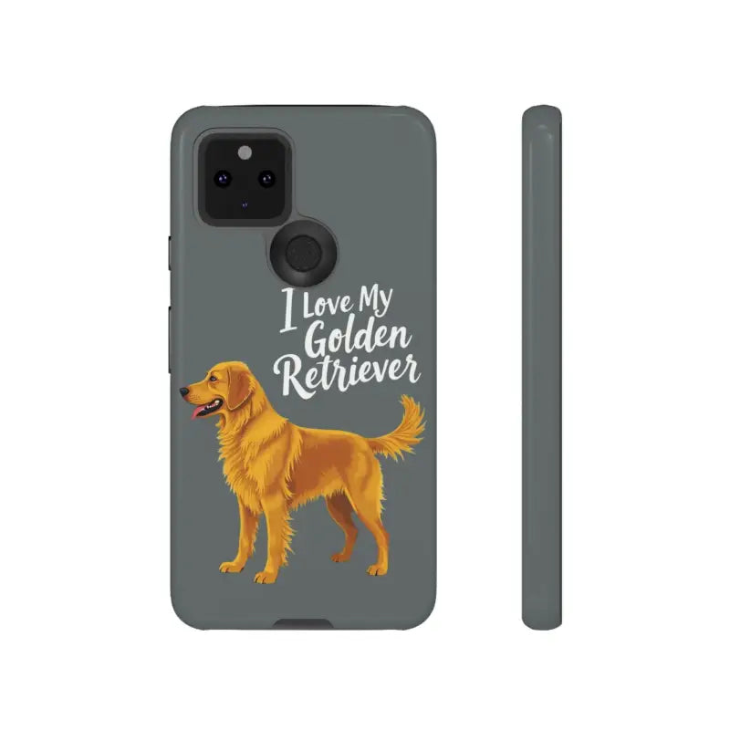 Gray Phone Case With Golden Retriever Design For iPhone 16 Pro - Ocean State Styles