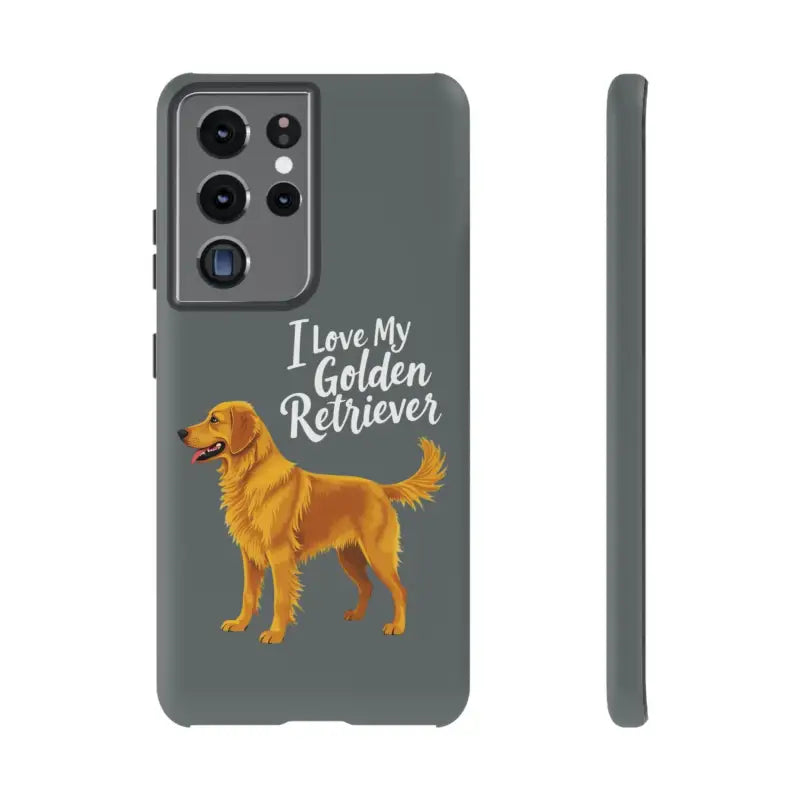Gray Phone Case With Golden Retriever Design For iPhone 16 Pro - Ocean State Styles