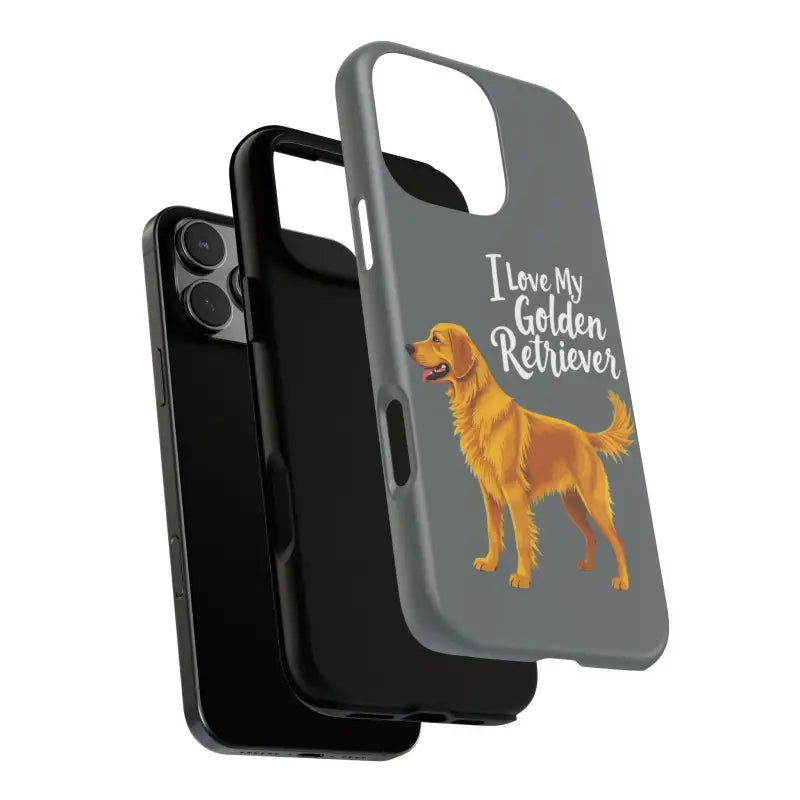 Gray Phone Case With Golden Retriever Design For iPhone 16 Pro - Ocean State Styles