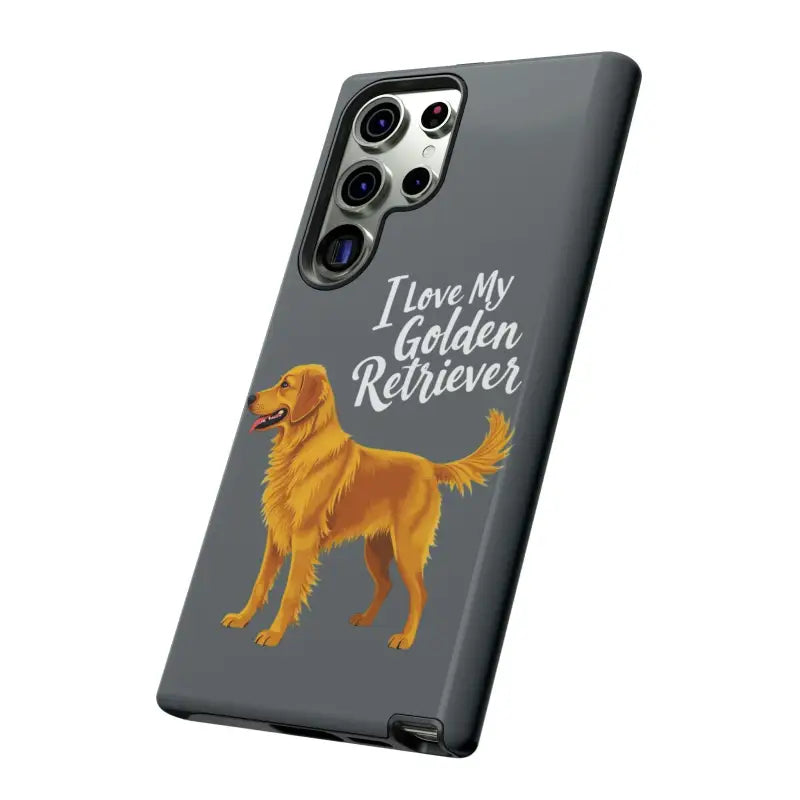 Gray Phone Case With Golden Retriever Design For iPhone 16 Pro - Ocean State Styles