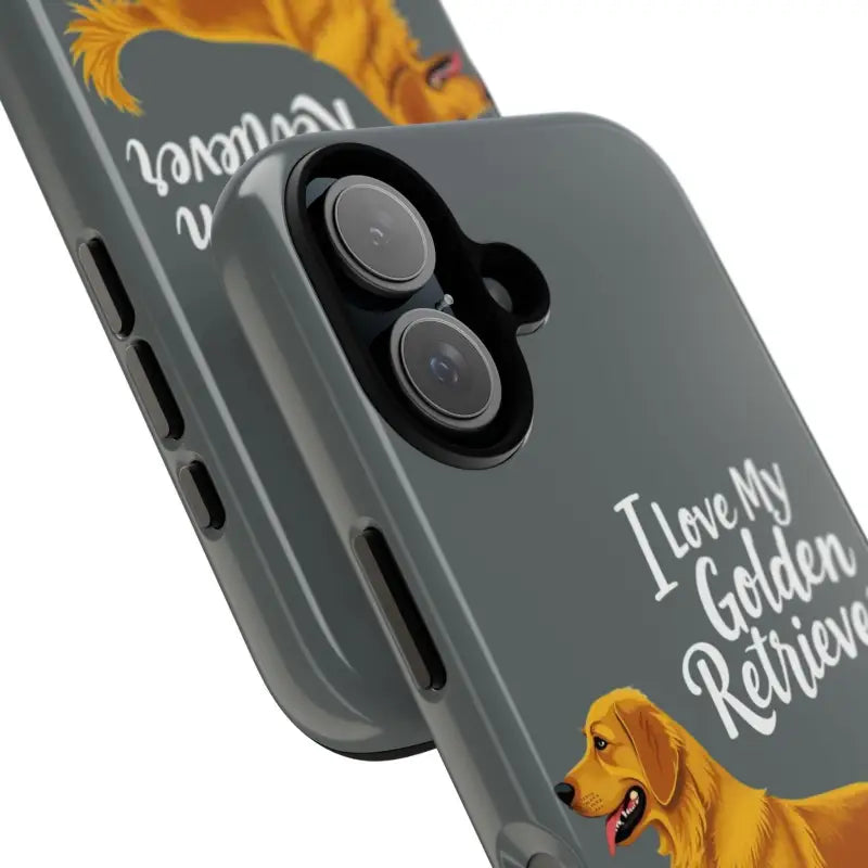 Gray Phone Case With Golden Retriever Design For iPhone 16 Pro - Ocean State Styles