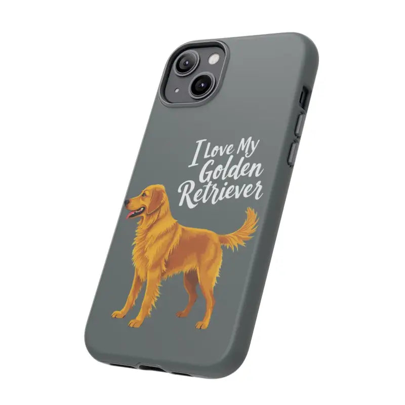 Gray Phone Case With Golden Retriever Design For iPhone 16 Pro - Ocean State Styles