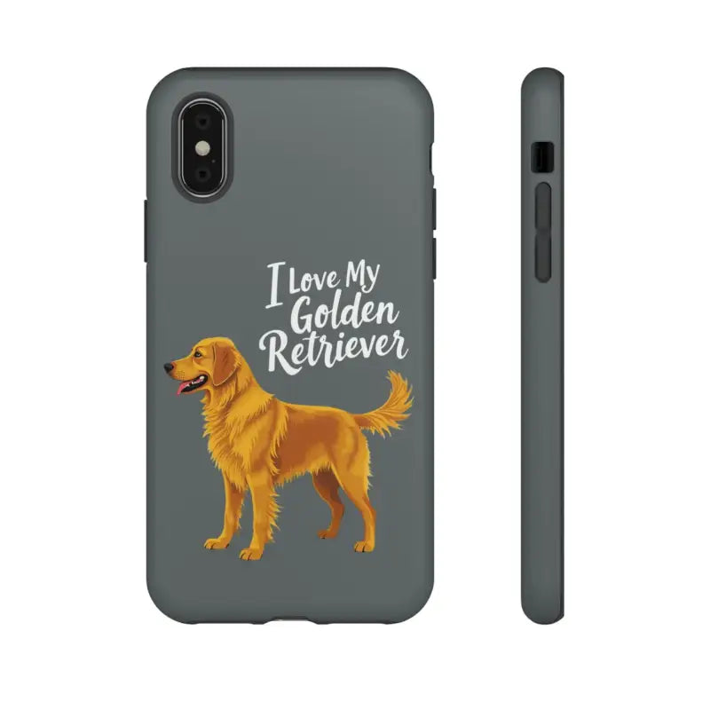 Gray Phone Case With Golden Retriever Design For iPhone 16 Pro - Ocean State Styles