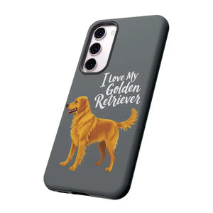 Gray Phone Case With Golden Retriever Design For iPhone 16 Pro - Ocean State Styles