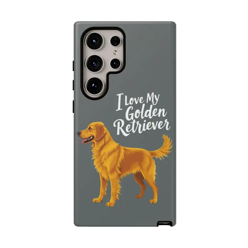 Gray Phone Case With Golden Retriever Design For iPhone 16 Pro - Ocean State Styles