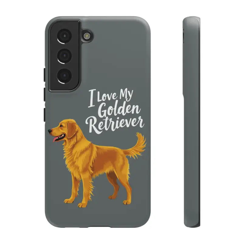 Gray Phone Case With Golden Retriever Design For iPhone 16 Pro - Ocean State Styles