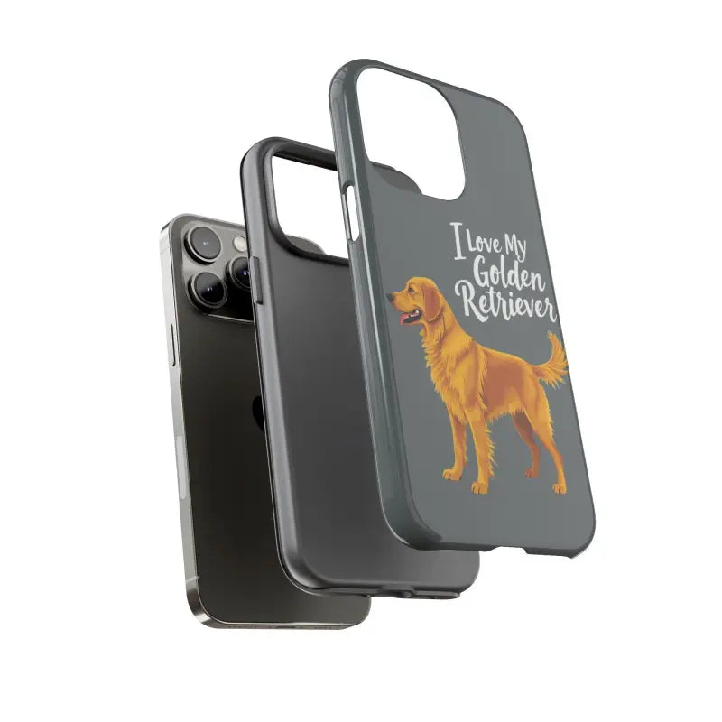 Gray Phone Case With Golden Retriever Design For iPhone 16 Pro - Ocean State Styles