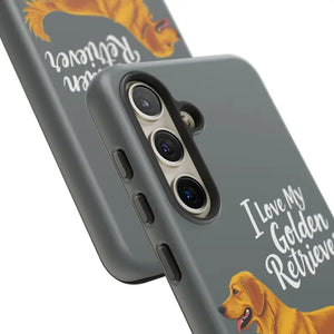 Gray Phone Case With Golden Retriever Design For iPhone 16 Pro - Ocean State Styles