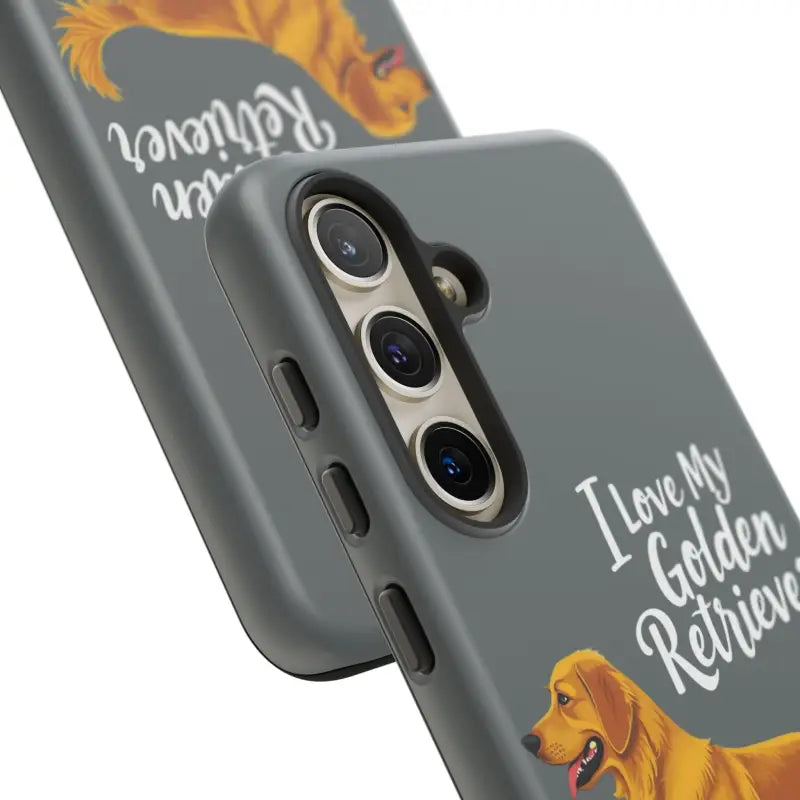 Gray Phone Case With Golden Retriever Design For iPhone 16 Pro - Ocean State Styles