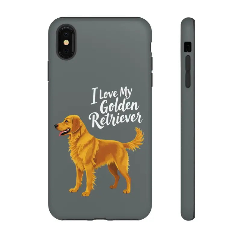 Gray Phone Case With Golden Retriever Design For iPhone 16 Pro - Ocean State Styles