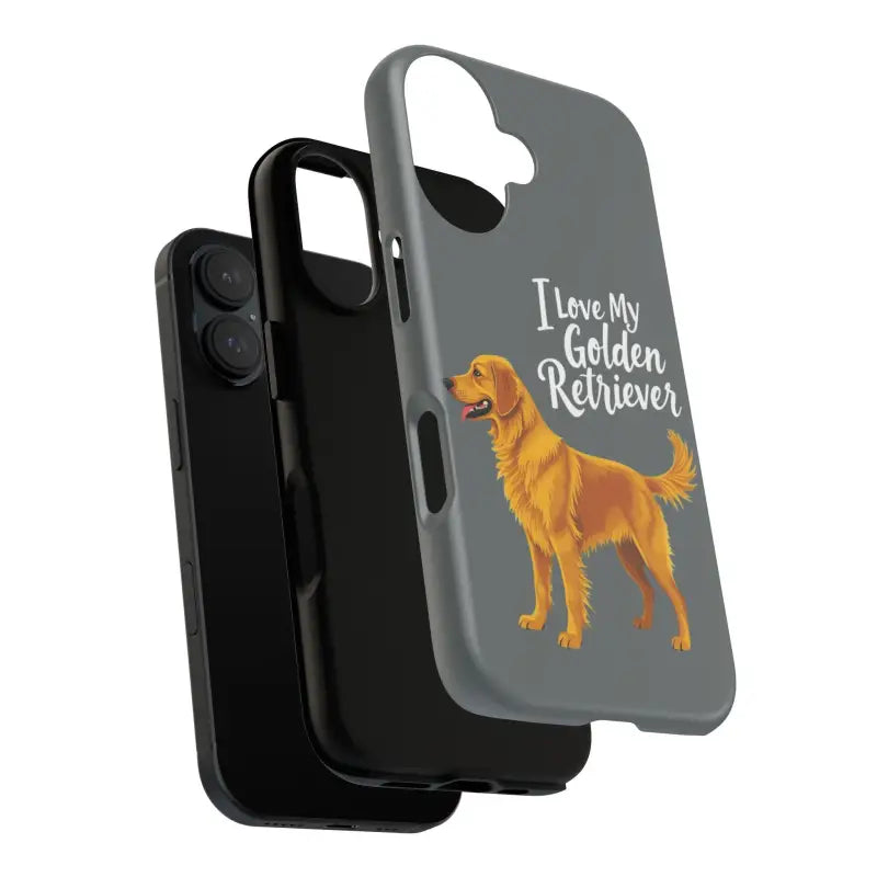 Gray Phone Case With Golden Retriever Design For iPhone 16 Pro - Ocean State Styles
