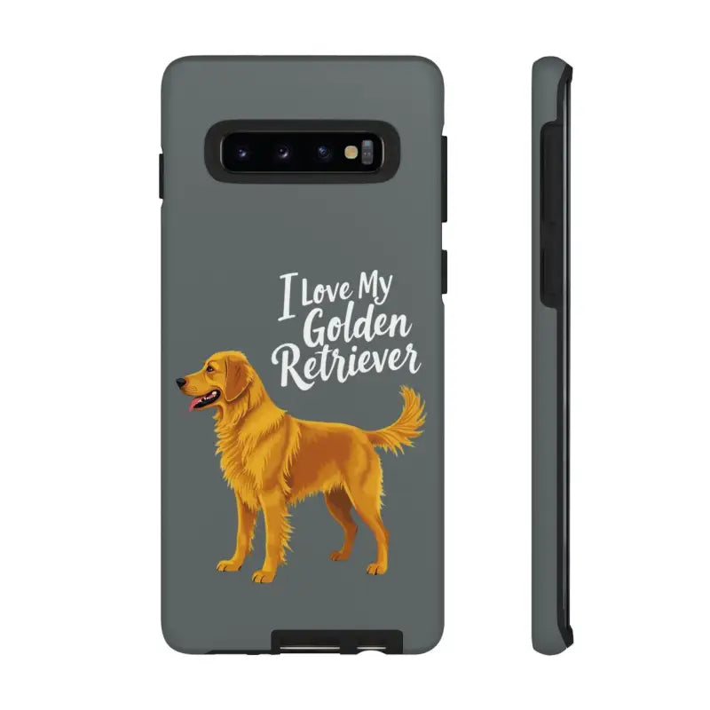 Gray Phone Case With Golden Retriever Design For iPhone 16 Pro - Ocean State Styles