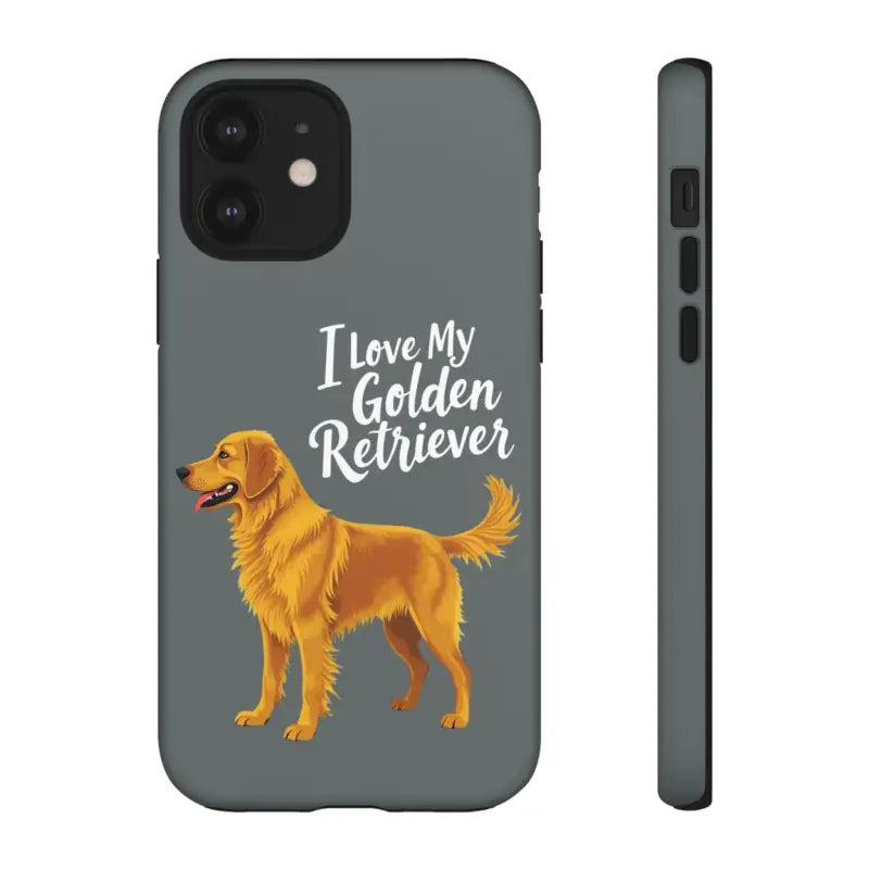 Gray Phone Case With Golden Retriever Design For iPhone 16 Pro - Ocean State Styles