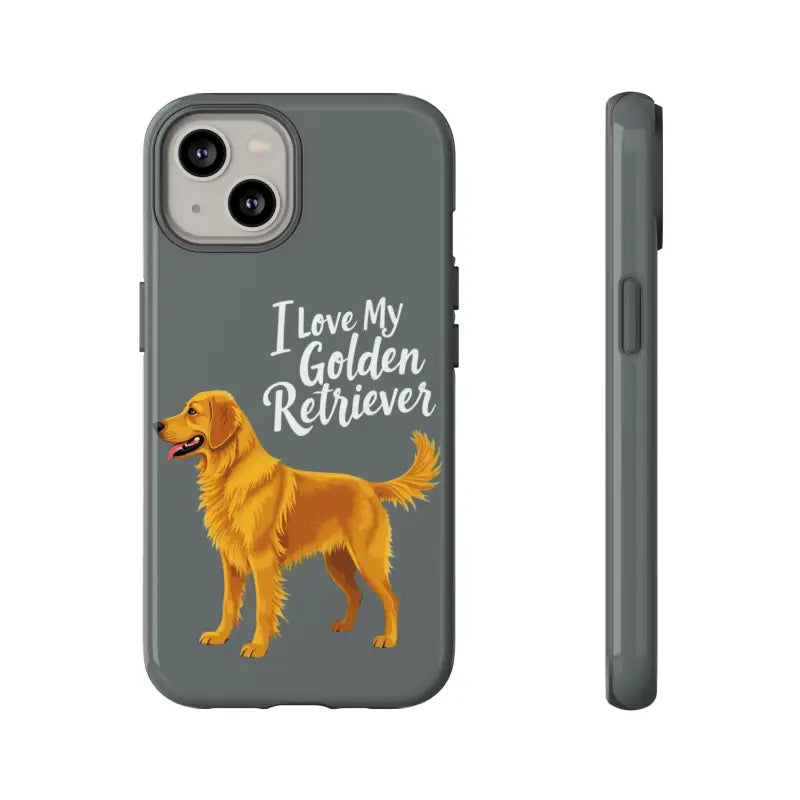 Gray Phone Case With Golden Retriever Design For iPhone 16 Pro - Ocean State Styles