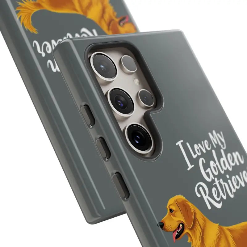 Gray Phone Case With Golden Retriever Design For iPhone 16 Pro - Ocean State Styles