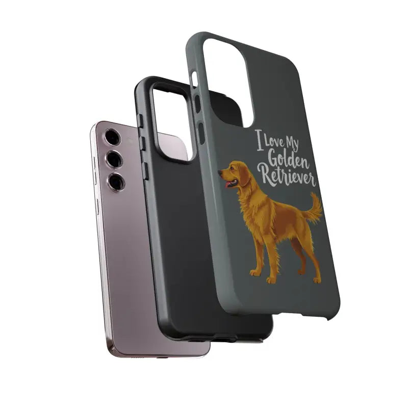 Gray Phone Case With Golden Retriever Design For iPhone 16 Pro - Ocean State Styles