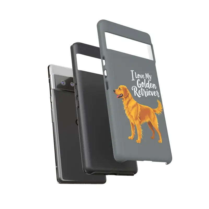 Gray Phone Case With Golden Retriever Design For iPhone 16 Pro - Ocean State Styles